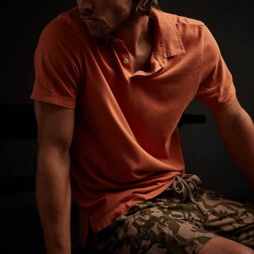 James Perse Orange Polo T Shirt